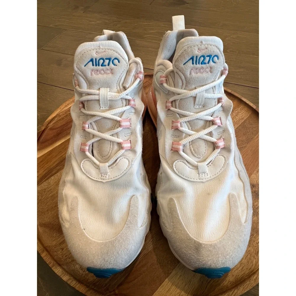 Nike‎ Air Max 270 React Pink Beige Women's Size 9
